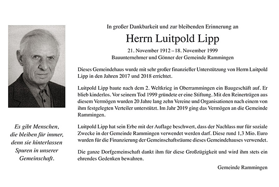 Luitpold Lipp - Gönner der Gemeinde Rammingen